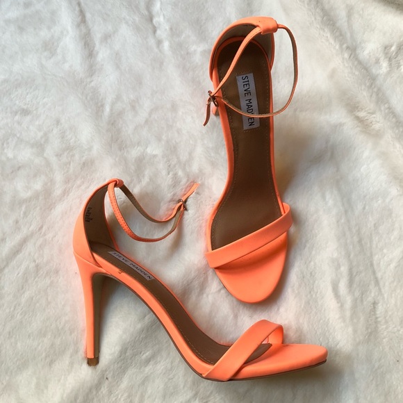 coral ankle strap heels